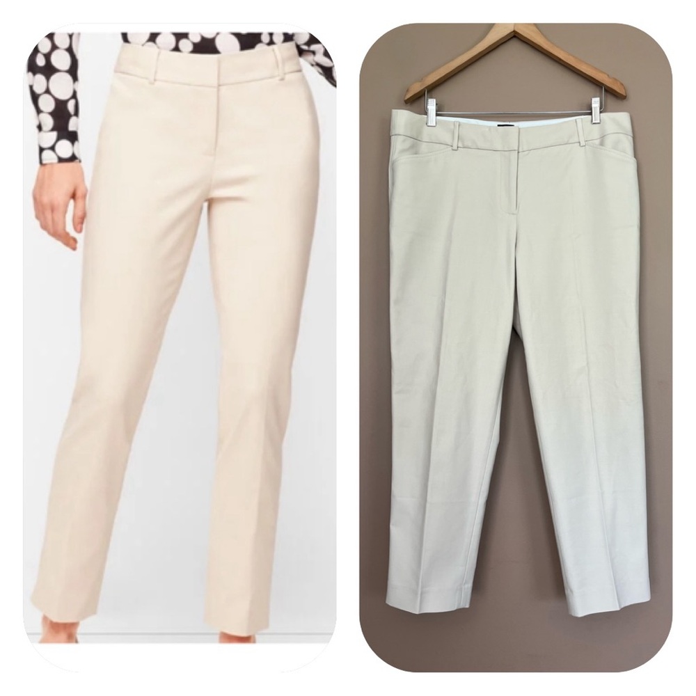 {Talbots} Hampshire Trouser Straight Leg Ankle Pants in Khaki - Womens 14 Petite